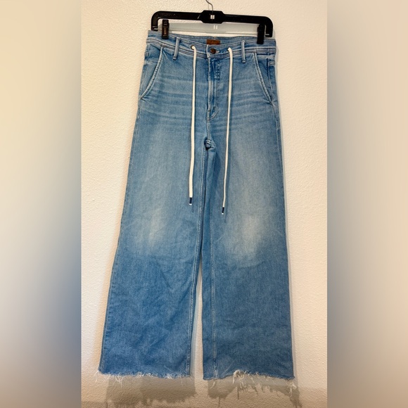 MOTHER Denim - Mother Jeans Womens 27 The Drawn Undercover Prep Heel Fray Wide Leg Distressed